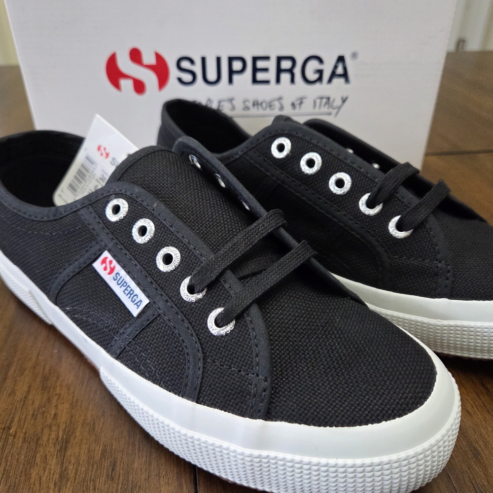 Superga Cotu Classic Black Canvas Sneakers-Women's Size 7.5/ Men's Size 6